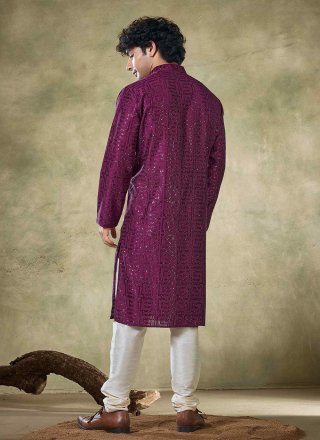 Wine Viscose Kurta Pyjama