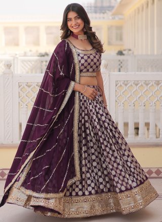 Wine Viscose Lehenga Choli