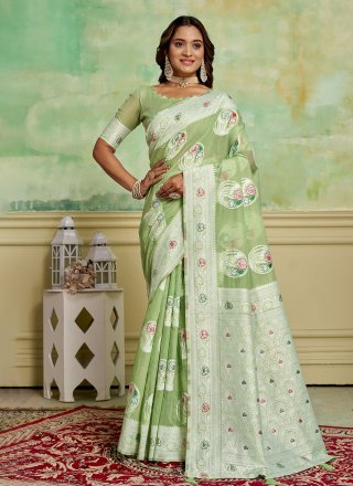 Khadi 2024 cotton ruffle saree