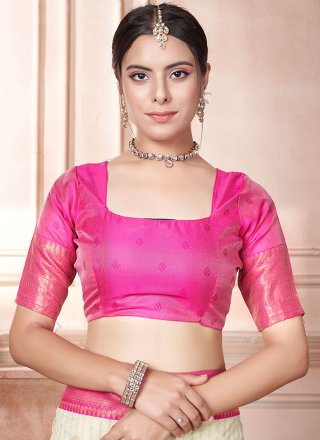 Woven Work Kanjivaram Silk Classic Sari In Pink and Sea Green