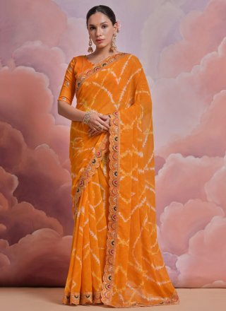 Multi Colour Mehndi Silk Classic Saree