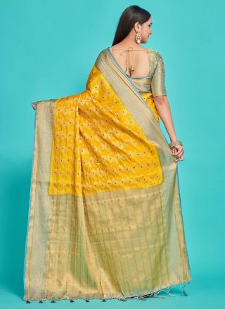 Yellow Kanjivaram Silk Trendy Saree