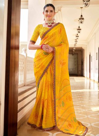 Buy Yellow Sarees for Women Online in India - Indya