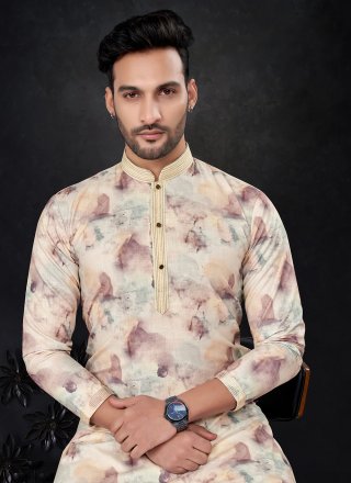 Yellow Pure Silk Kurta Pyjama