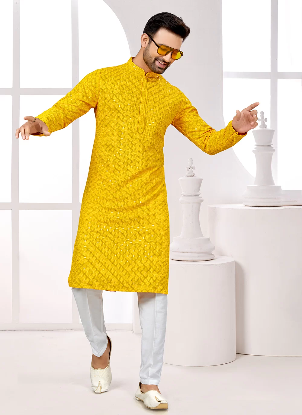 Yellow popular Kurta Pajama for men / plus size available