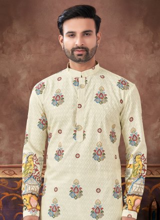 Yellow Rayon Kurta Pyjama