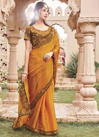 Buy Yellow Chiffon Embroidered Pearls Pre-draped Ruffle Saree With Bustier  For Women by Mandira Wirk Online… | Ruffle saree, Ruffles fashion, Indian  fashion dresses