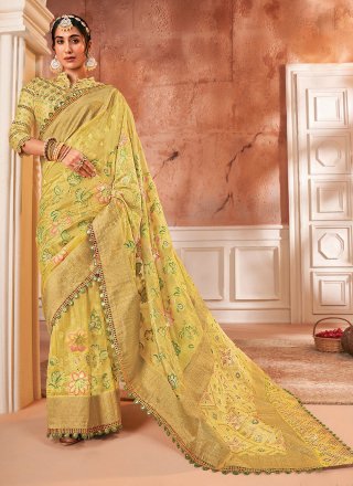 Yellow Silk Classic Sari