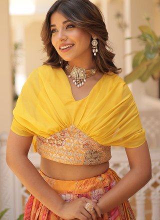 Yellow Silk Readymade Lehenga Choli