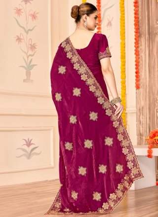 Alluring Purple Silk Classic Sari
