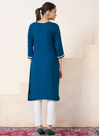 Amazing Morpeach Rayon Designer Kurti with Embroidered Work