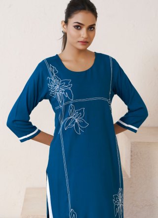 Amazing Morpeach Rayon Designer Kurti with Embroidered Work