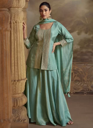 Aqua Blue Shimmer Salwar Suit