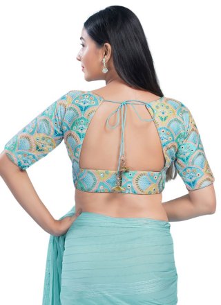 Aqua Blue Silk Blouse