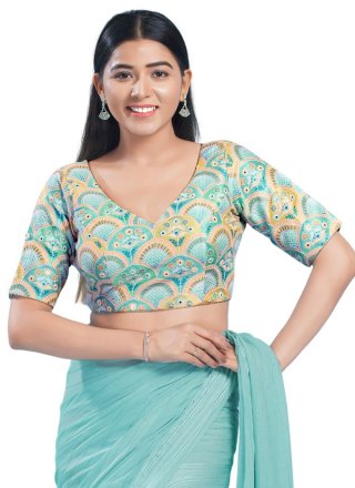 Aqua Blue Silk Blouse