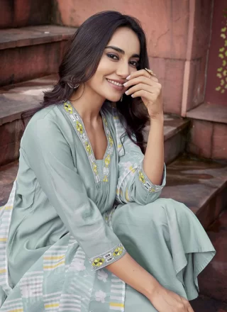 Aqua Blue Silk Salwar Suit