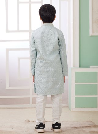 Art Silk Kurta Pyjama with Thread Work