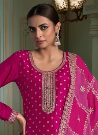 Art Silk Salwar Suit with Embroidered Work