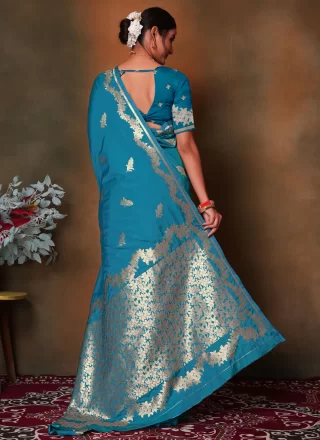 Art Silk Trendy Saree with Weaving Work