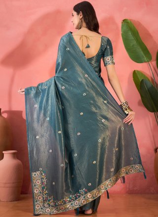 Artistic Morpeach Shimmer Traditional Saree