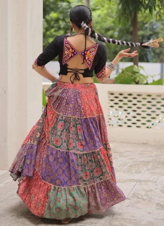 Auspicious Multi Colour Cotton Lehenga Choli