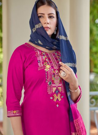 Awesome Fuchsia Rayon Salwar Suit