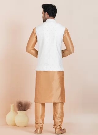 Banarasi Silk Kurta Payjama with Jacket with Jacquard Work