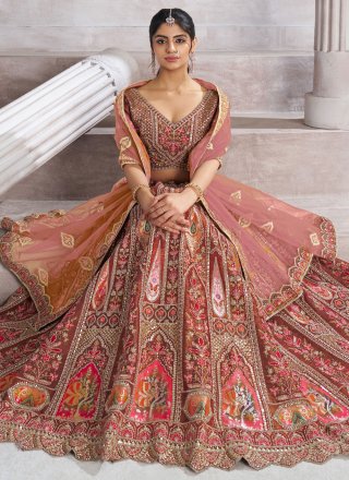 Banarasi Silk Lehenga Choli with Embroidered, Sequins, Stone and Zari Work