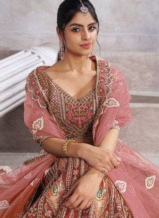 Banarasi Silk Lehenga Choli with Embroidered, Sequins, Stone and Zari Work