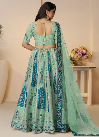 Banarasi Silk Lehenga Choli with Embroidered, Sequins, Thread and Zari Work