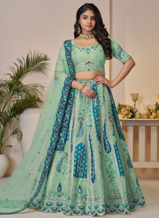 Banarasi Silk Lehenga Choli with Embroidered, Sequins, Thread and Zari Work