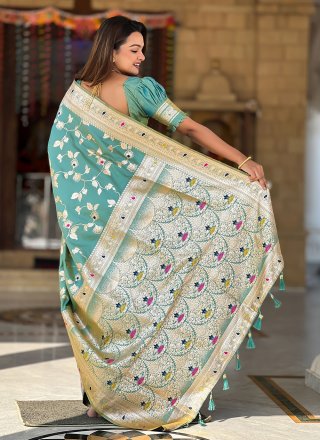 Banarasi Silk Trendy Saree with Jacquard and Woven Work