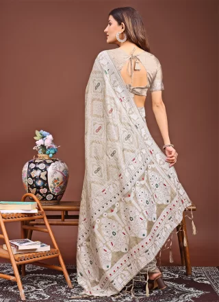 Bandhej Work Cotton Classic Sari In Brown for Casual