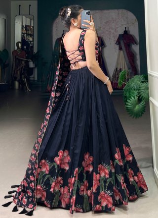 Baronial Teal Silk Lehenga Choli