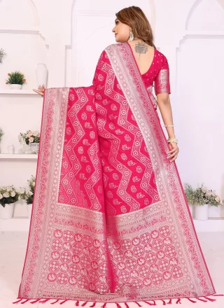 Beckoning Pink Georgette Classic Sari