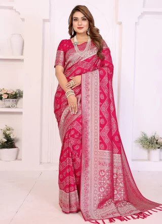 Beckoning Pink Georgette Classic Sari