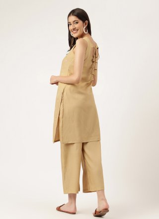 Beige Rayon Embroidered Work Designer Kurti