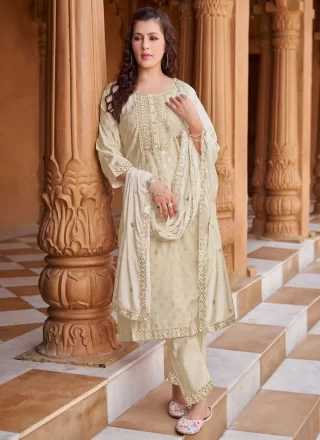 Beige Shimmer Salwar Suit