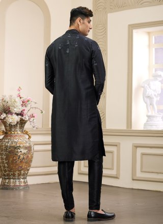 Black Art Banarasi Silk Kurta Pyjama