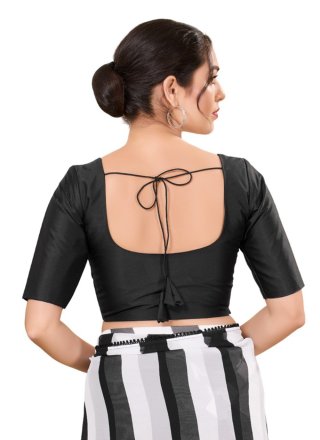 Black Brocade Plain Work Blouse