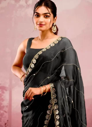 Black Burburry Classic Saree