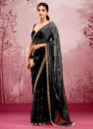 Black Burburry Classic Saree