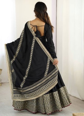 Black Chinon Readymade Salwar Suit