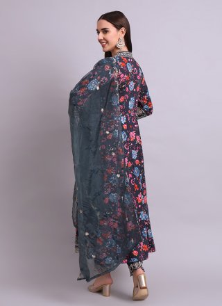 Black Cotton Anarkali Suit