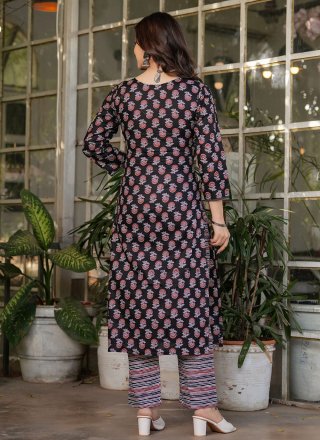 Black Cotton Pant Style Suit