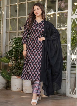 Black Cotton Pant Style Suit