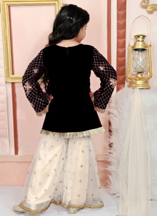 Black Cotton Silk Readymade Salwar Suit