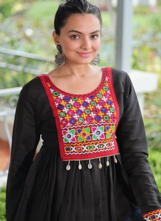 Black Fancy Fabric Designer Kurti