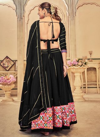 Black Georgette Embroidered Work Lehenga Choli for Festival