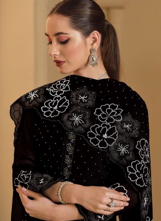 Black Georgette Pant Style Suit